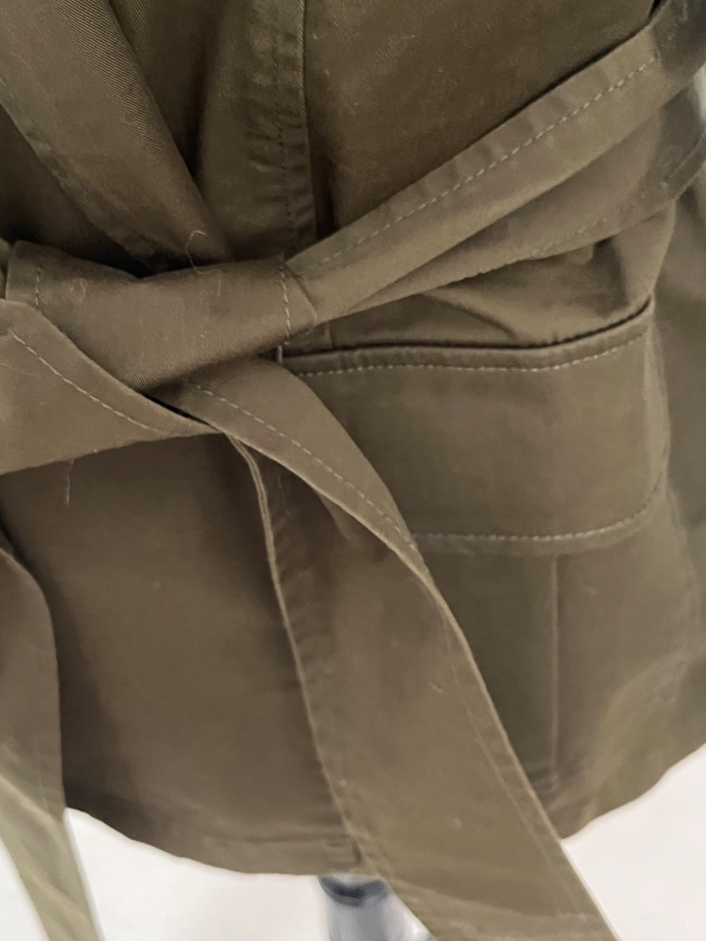 Eloquii Army Green Peplum Belted Blazer Trench Coat 14 - Picture 7 of 11